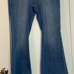 Ms Cello Blue Flare Wide Leg Jeans with Subtle Fading - size 16